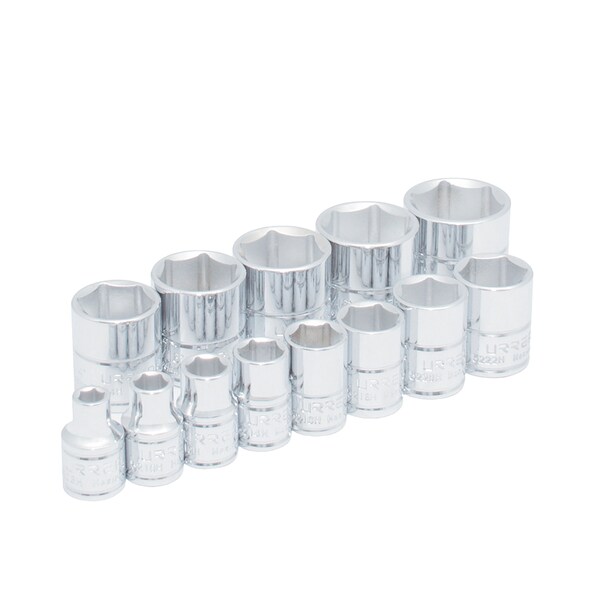 3/8"drive, 6 point short socket set, SAE, 13 pieces